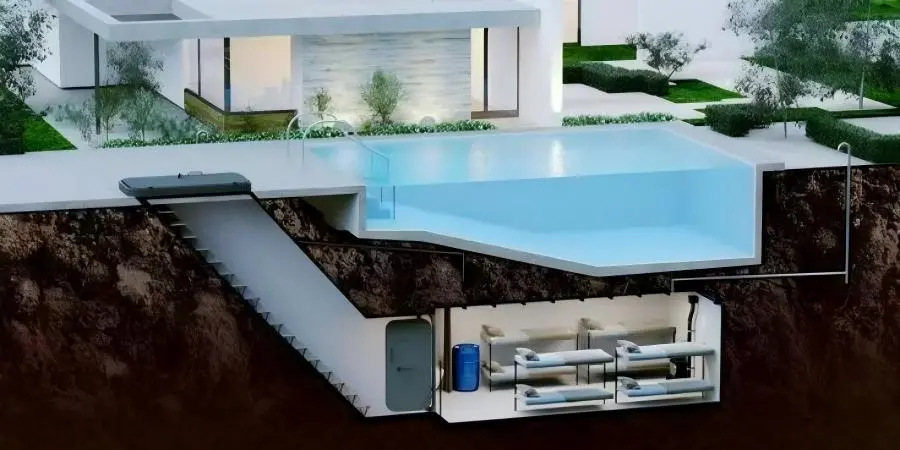 Underground courtyard safe room