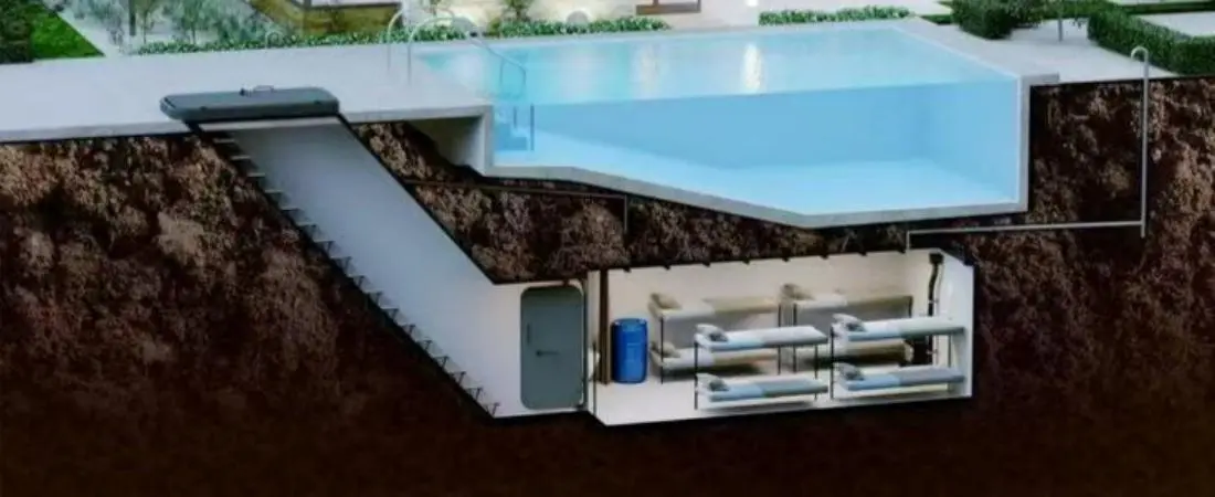 Underground courtyard safe room